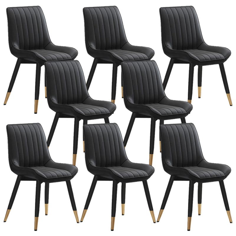 Silla de comedor Glam de piel sintética, silla Parsons con acabado mate para el hogar