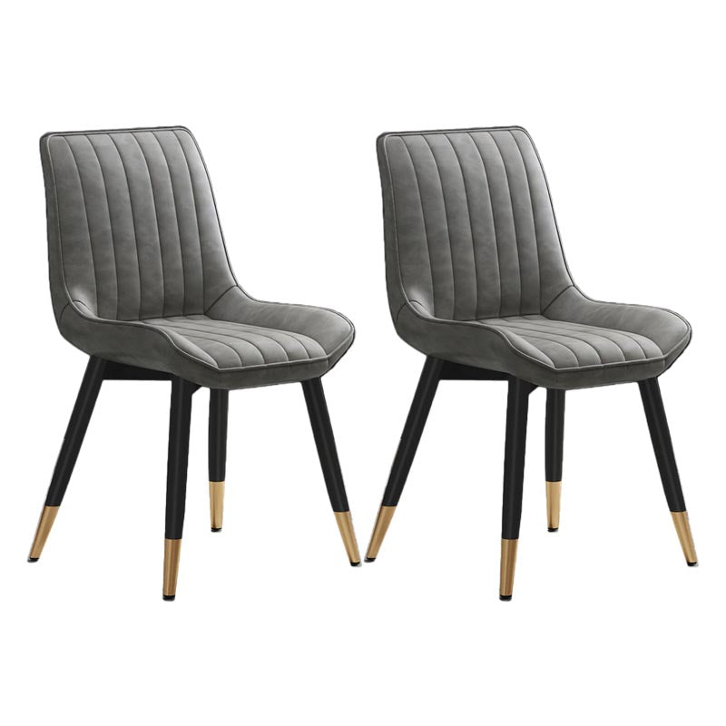 Silla de comedor Glam de piel sintética, silla Parsons con acabado mate para el hogar