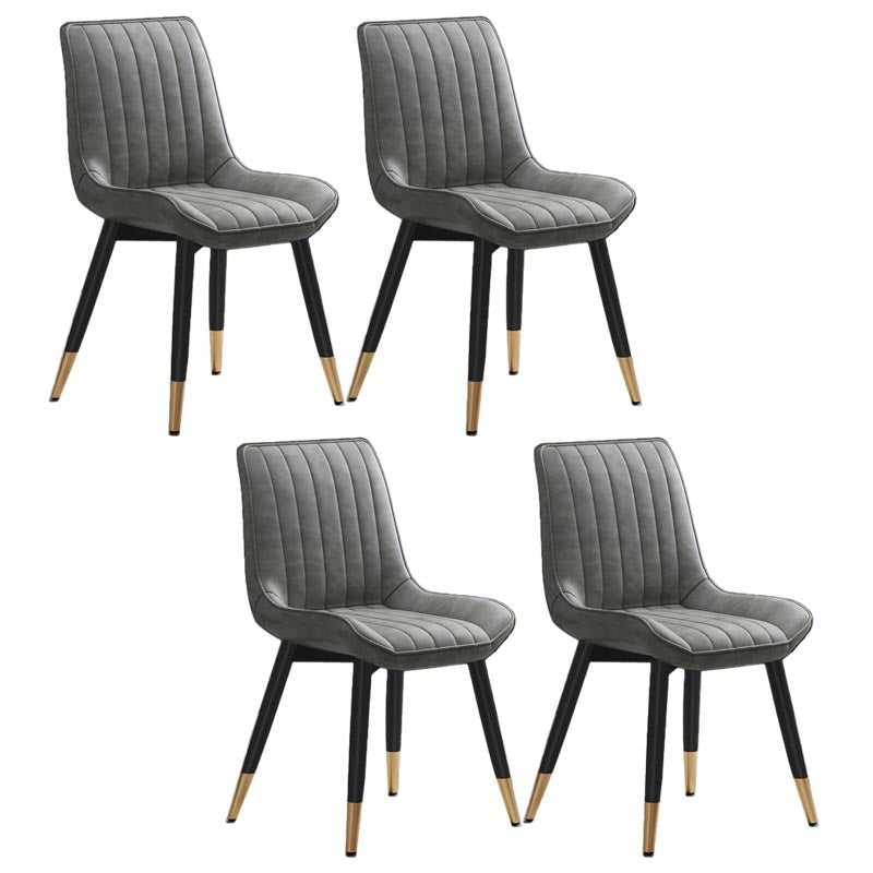 Silla de comedor Glam de piel sintética, silla Parsons con acabado mate para el hogar