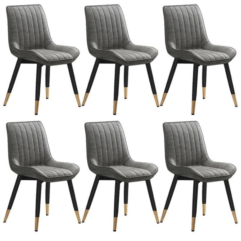 Silla de comedor Glam de piel sintética, silla Parsons con acabado mate para el hogar