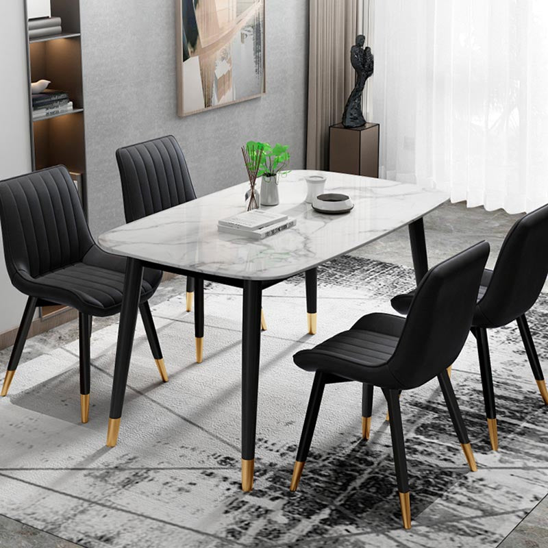 Silla de comedor Glam de piel sintética, silla Parsons con acabado mate para el hogar