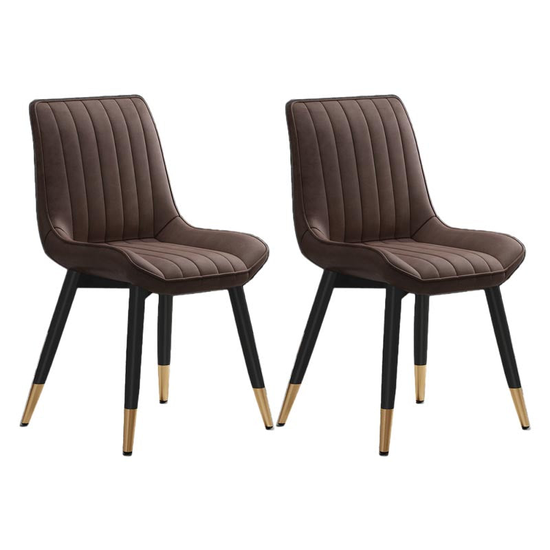 Silla de comedor Glam de piel sintética, silla Parsons con acabado mate para el hogar
