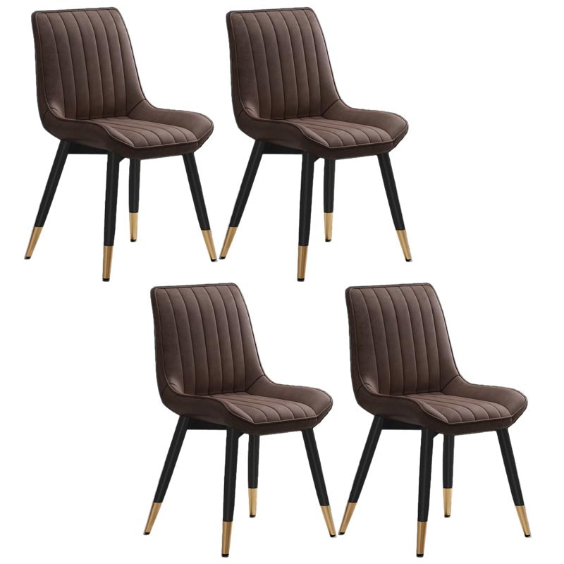 Silla de comedor Glam de piel sintética, silla Parsons con acabado mate para el hogar