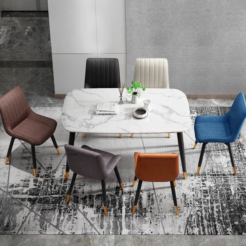 Silla de comedor Glam de piel sintética, silla Parsons con acabado mate para el hogar