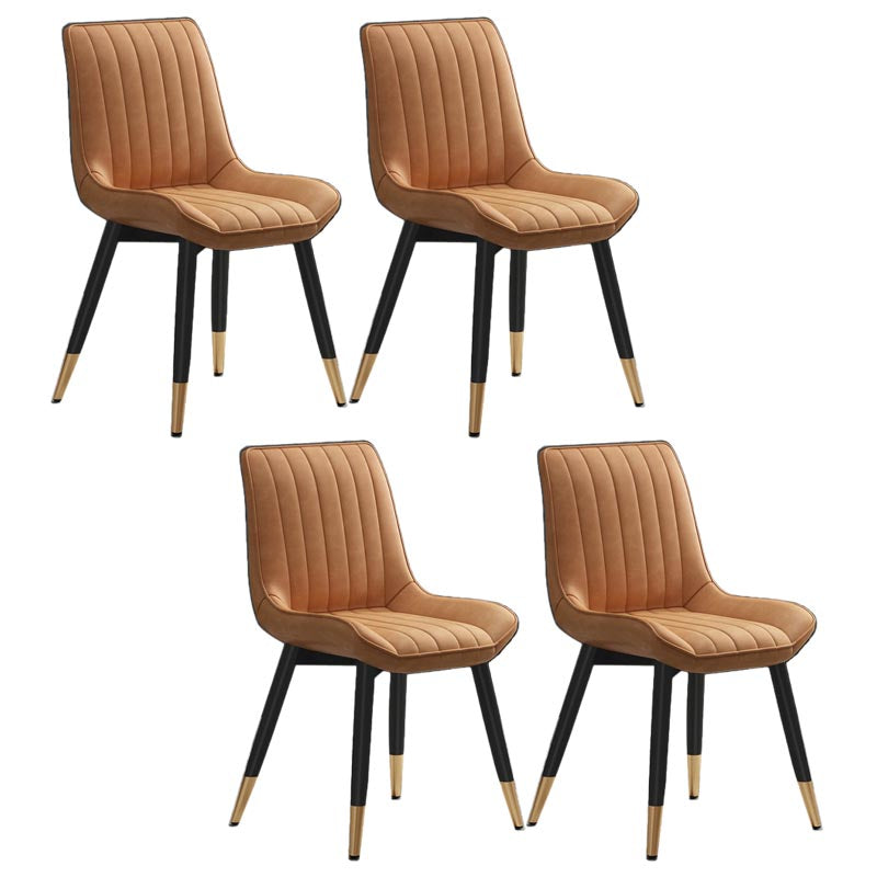 Silla de comedor Glam de piel sintética, silla Parsons con acabado mate para el hogar