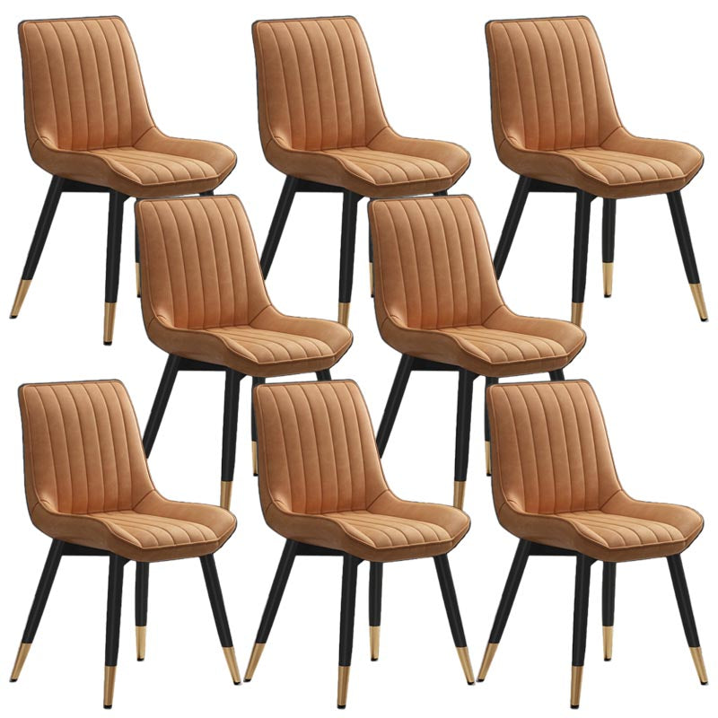 Silla de comedor Glam de piel sintética, silla Parsons con acabado mate para el hogar