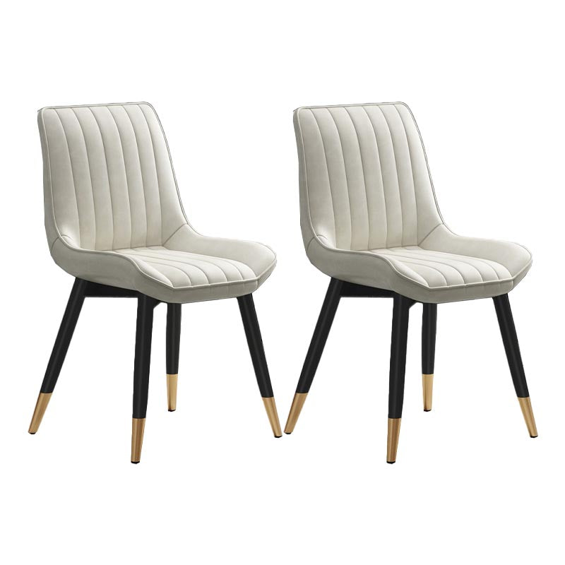 Silla de comedor Glam de piel sintética, silla Parsons con acabado mate para el hogar
