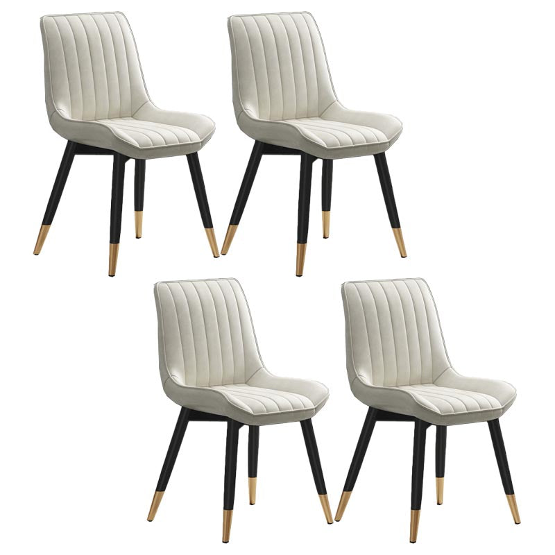 Silla de comedor Glam de piel sintética, silla Parsons con acabado mate para el hogar