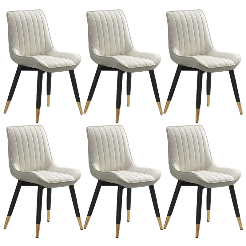 Silla de comedor Glam de piel sintética, silla Parsons con acabado mate para el hogar