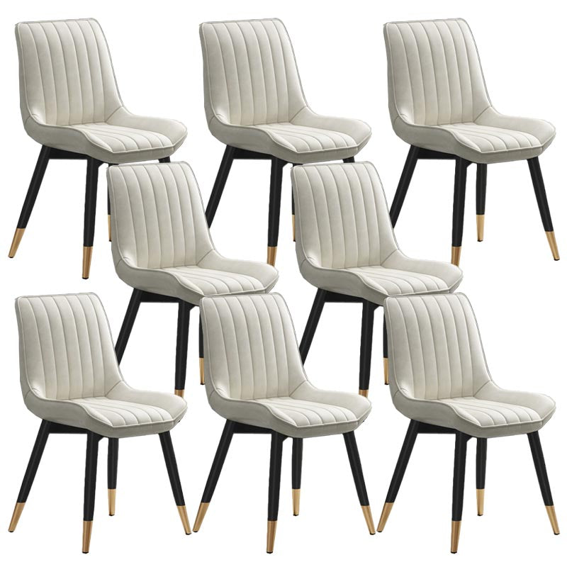 Silla de comedor Glam de piel sintética, silla Parsons con acabado mate para el hogar