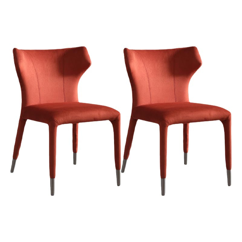 Silla de comedor de lino glamorosa silla lateral con patas de acero en acabado mate