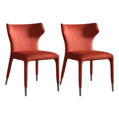 Silla de comedor de lino glamorosa silla lateral con patas de acero en acabado mate