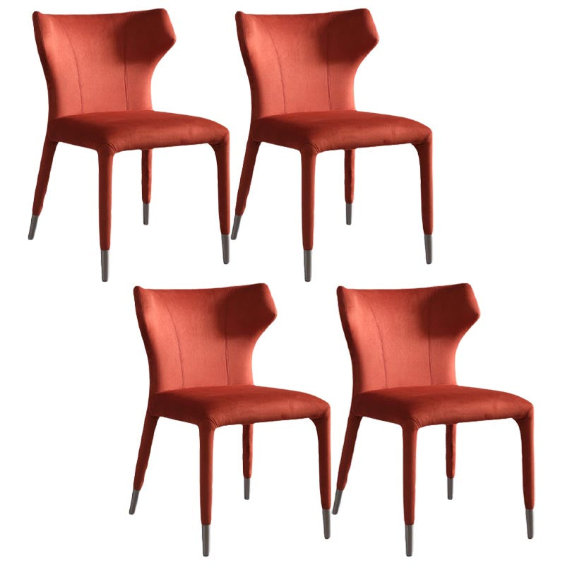 Silla de comedor de lino glamorosa silla lateral con patas de acero en acabado mate