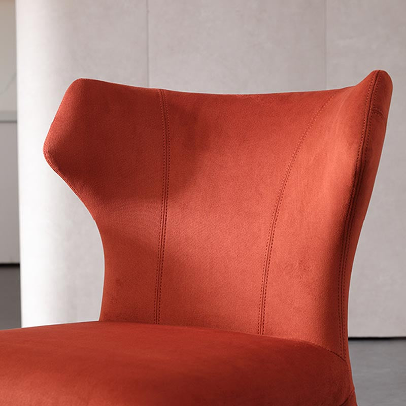 Silla de comedor de lino glamorosa silla lateral con patas de acero en acabado mate