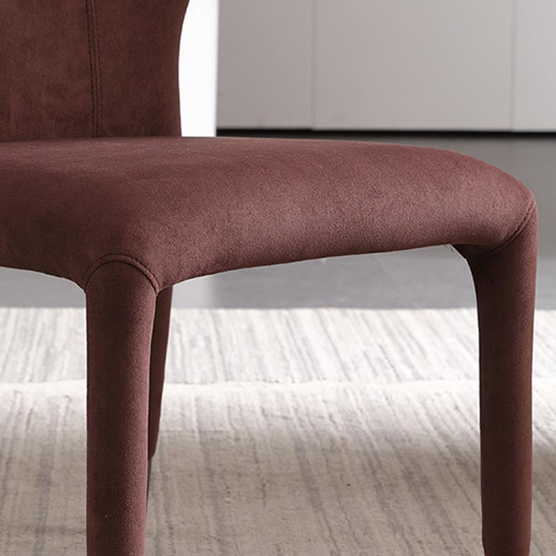 Silla de comedor de lino glamorosa silla lateral con patas de acero en acabado mate