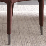 Silla de comedor de lino glamorosa silla lateral con patas de acero en acabado mate