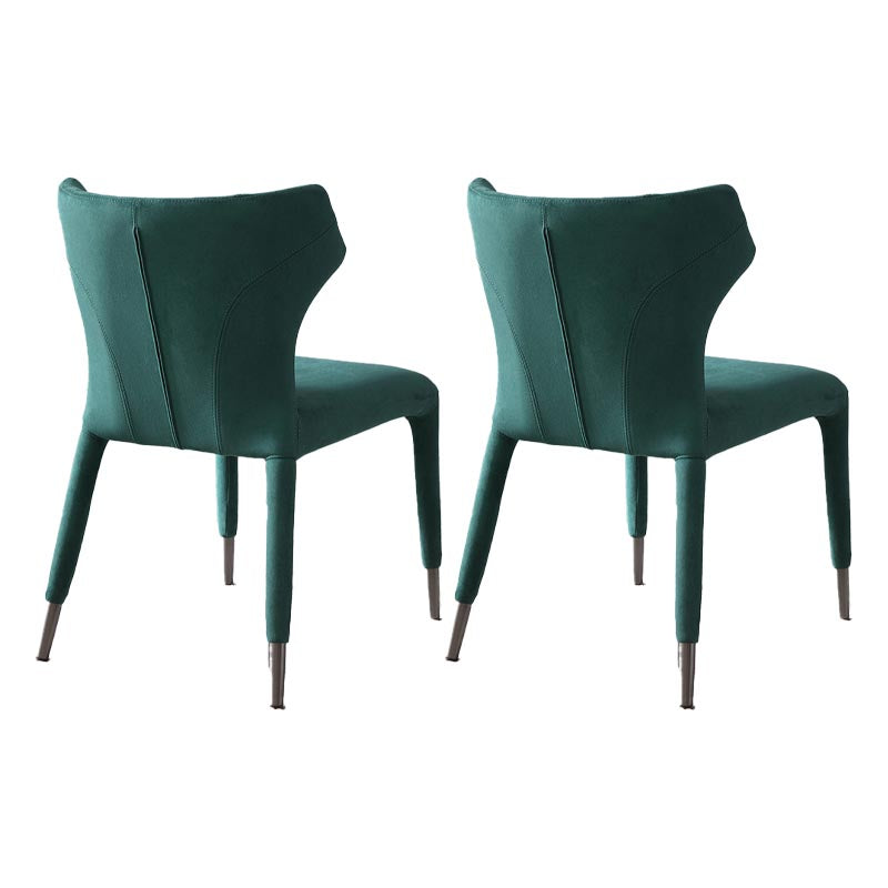 Silla de comedor de lino glamorosa silla lateral con patas de acero en acabado mate