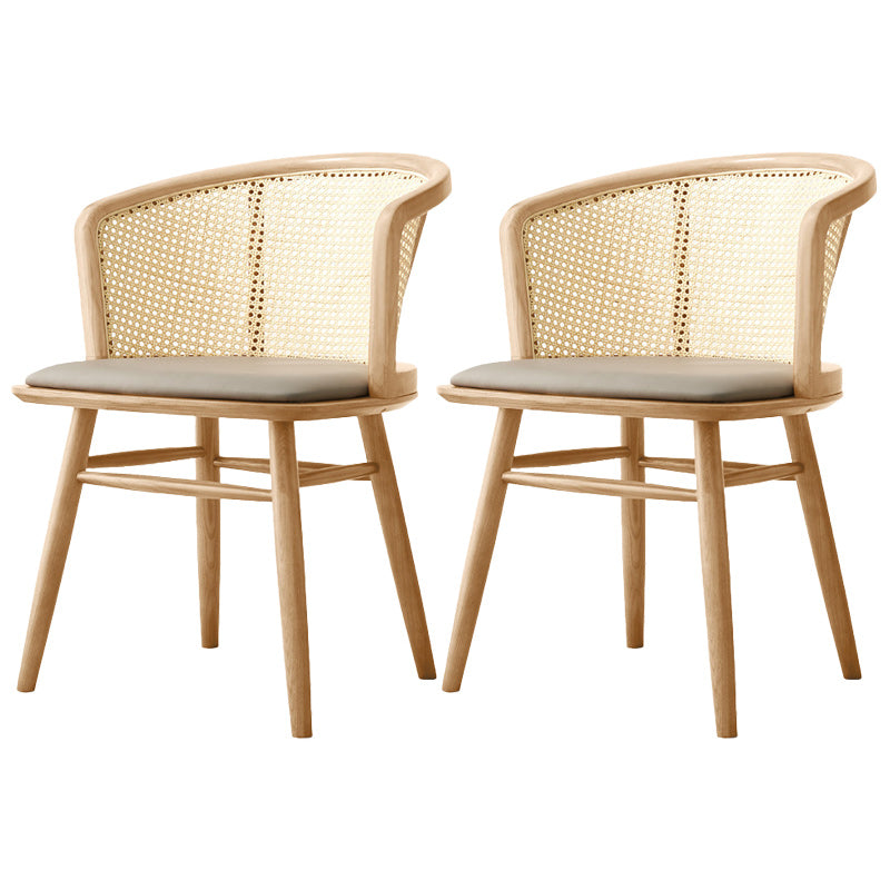 Traditional Solid Wood Side Chair Rattan Windsor Back Side Chair Wood 2 Piece Set Clearhalo 'Dining Chairs' 'Dining Tables & Seating' 'dining_chair' 'furn' 'furn_dining_chair' 'Furniture' 'Kitchen & Dining Furniture' 5394459