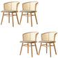 Traditional Solid Wood Side Chair Rattan Windsor Back Side Chair Wood 4 Piece Set Clearhalo 'Dining Chairs' 'Dining Tables & Seating' 'dining_chair' 'furn' 'furn_dining_chair' 'Furniture' 'Kitchen & Dining Furniture' 5394460