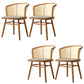 Traditional Solid Wood Side Chair Rattan Windsor Back Side Chair Light Brown 4 Piece Set Clearhalo 'Dining Chairs' 'Dining Tables & Seating' 'dining_chair' 'furn' 'furn_dining_chair' 'Furniture' 'Kitchen & Dining Furniture' 5394468