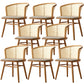 Traditional Solid Wood Side Chair Rattan Windsor Back Side Chair Light Brown 8 Piece Set Clearhalo 'Dining Chairs' 'Dining Tables & Seating' 'dining_chair' 'furn' 'furn_dining_chair' 'Furniture' 'Kitchen & Dining Furniture' 5394473