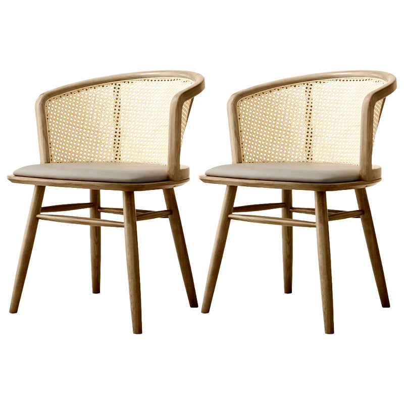 Traditional Solid Wood Side Chair Rattan Windsor Back Side Chair Walnut 2 Piece Set Clearhalo 'Dining Chairs' 'Dining Tables & Seating' 'dining_chair' 'furn' 'furn_dining_chair' 'Furniture' 'Kitchen & Dining Furniture' 5394475