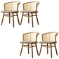 Traditional Solid Wood Side Chair Rattan Windsor Back Side Chair Walnut 4 Piece Set Clearhalo 'Dining Chairs' 'Dining Tables & Seating' 'dining_chair' 'furn' 'furn_dining_chair' 'Furniture' 'Kitchen & Dining Furniture' 5394476
