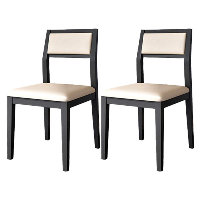 Open Back Dining Side Chair Solid Wood Dining Chair for Dining Room Black Upholstered Chair(s) 2 Piece Set Clearhalo 'Dining Chairs' 'Dining Tables & Seating' 'dining_chair' 'furn' 'furn_dining_chair' 'Furniture' 'Kitchen & Dining Furniture' 5394520