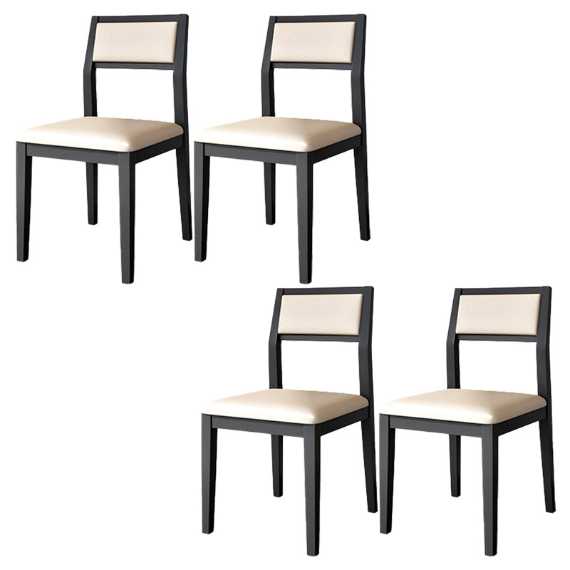 Open Back Dining Side Chair Solid Wood Dining Chair for Dining Room Black Upholstered Chair(s) 4 Piece Set Clearhalo 'Dining Chairs' 'Dining Tables & Seating' 'dining_chair' 'furn' 'furn_dining_chair' 'Furniture' 'Kitchen & Dining Furniture' 5394522