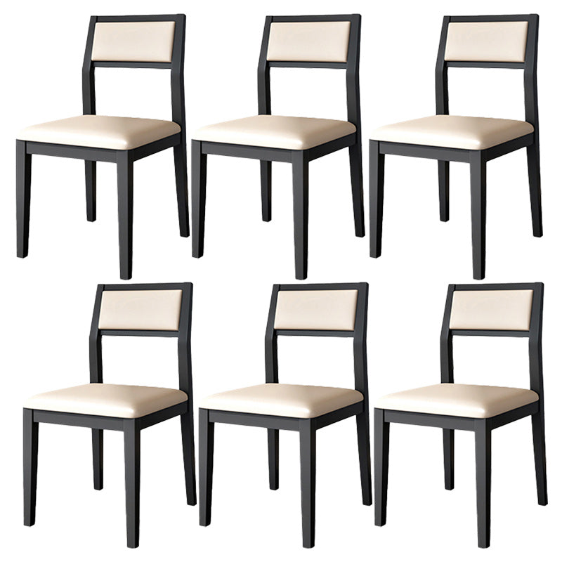 Open Back Dining Side Chair Solid Wood Dining Chair for Dining Room Black Upholstered Chair(s) 6 Piece Set Clearhalo 'Dining Chairs' 'Dining Tables & Seating' 'dining_chair' 'furn' 'furn_dining_chair' 'Furniture' 'Kitchen & Dining Furniture' 5394523