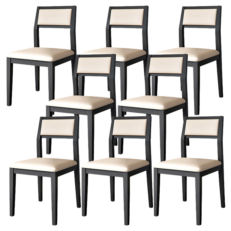 Open Back Dining Side Chair Solid Wood Dining Chair for Dining Room Black Upholstered Chair(s) 8 Piece Set Clearhalo 'Dining Chairs' 'Dining Tables & Seating' 'dining_chair' 'furn' 'furn_dining_chair' 'Furniture' 'Kitchen & Dining Furniture' 5394526