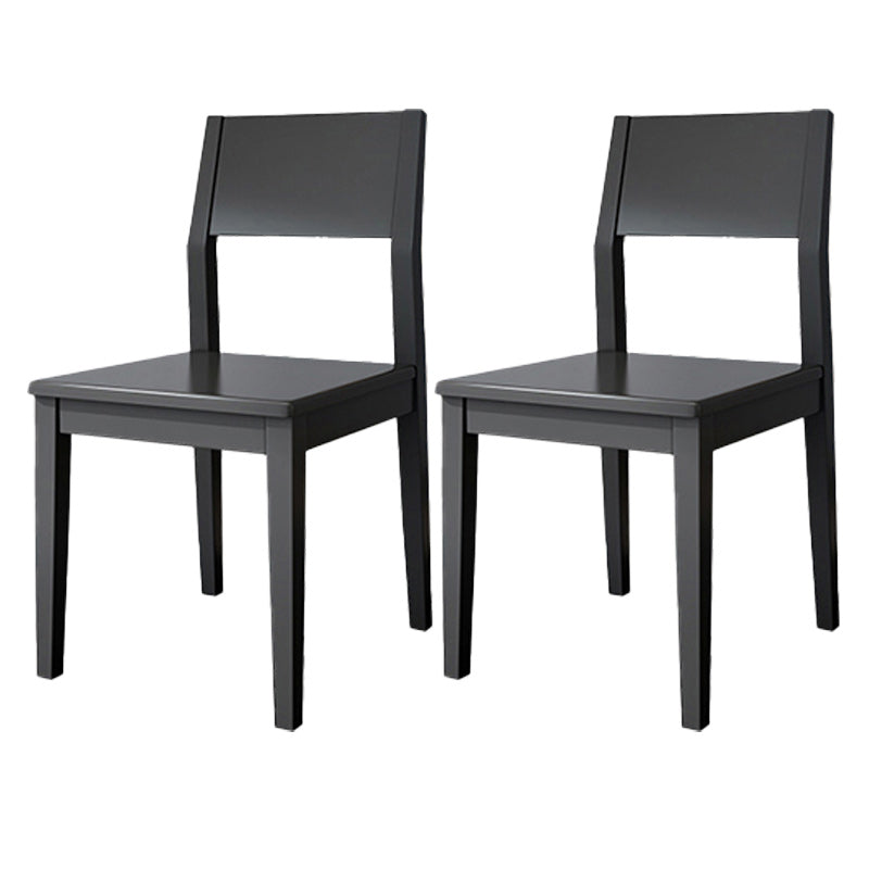 Open Back Dining Side Chair Solid Wood Dining Chair for Dining Room Black Non-Upholstered Chair(s) 2 Piece Set Clearhalo 'Dining Chairs' 'Dining Tables & Seating' 'dining_chair' 'furn' 'furn_dining_chair' 'Furniture' 'Kitchen & Dining Furniture' 5394528