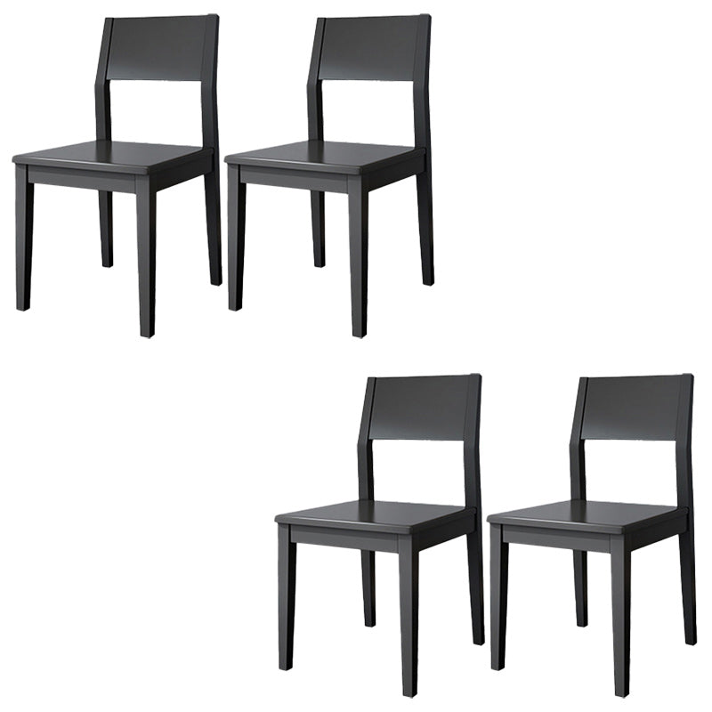 Open Back Dining Side Chair Solid Wood Dining Chair for Dining Room Black Non-Upholstered Chair(s) 4 Piece Set Clearhalo 'Dining Chairs' 'Dining Tables & Seating' 'dining_chair' 'furn' 'furn_dining_chair' 'Furniture' 'Kitchen & Dining Furniture' 5394529