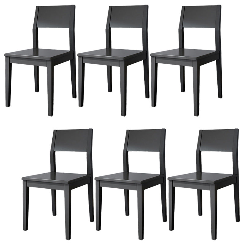 Open Back Dining Side Chair Solid Wood Dining Chair for Dining Room Black Non-Upholstered Chair(s) 6 Piece Set Clearhalo 'Dining Chairs' 'Dining Tables & Seating' 'dining_chair' 'furn' 'furn_dining_chair' 'Furniture' 'Kitchen & Dining Furniture' 5394532