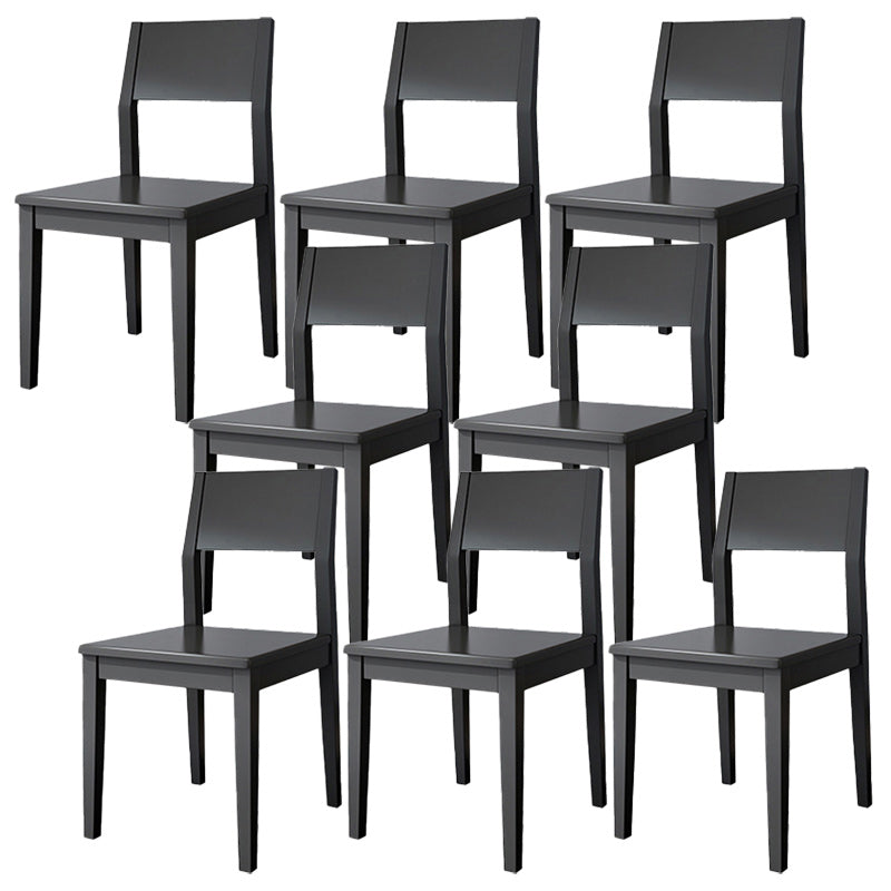Open Back Dining Side Chair Solid Wood Dining Chair for Dining Room Black Non-Upholstered Chair(s) 8 Piece Set Clearhalo 'Dining Chairs' 'Dining Tables & Seating' 'dining_chair' 'furn' 'furn_dining_chair' 'Furniture' 'Kitchen & Dining Furniture' 5394533