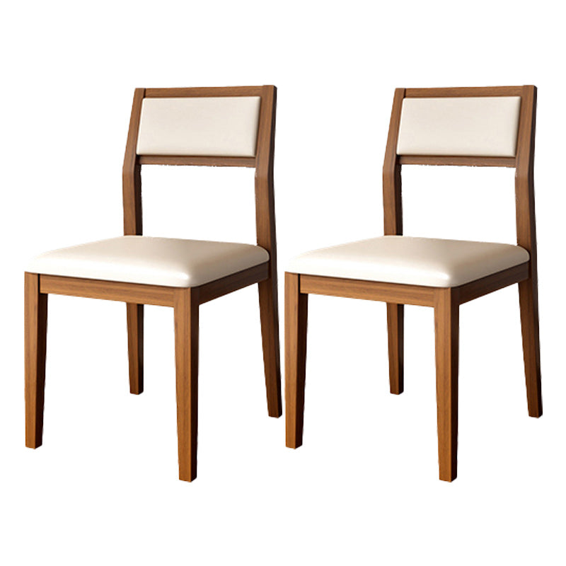 Open Back Dining Side Chair Solid Wood Dining Chair for Dining Room Walnut Upholstered Chair(s) 2 Piece Set Clearhalo 'Dining Chairs' 'Dining Tables & Seating' 'dining_chair' 'furn' 'furn_dining_chair' 'Furniture' 'Kitchen & Dining Furniture' 5394536