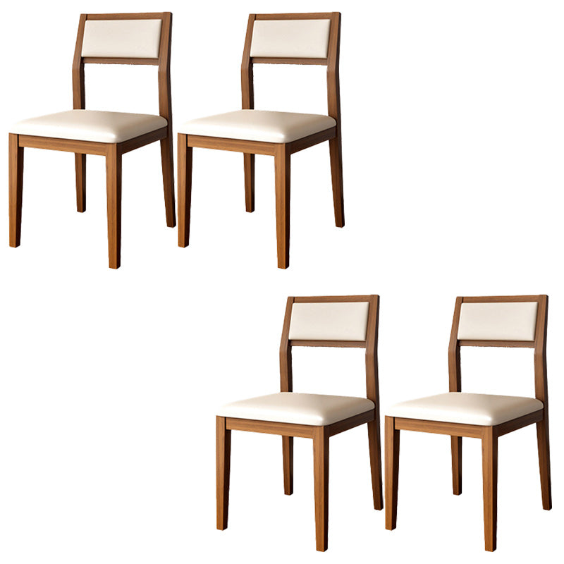 Open Back Dining Side Chair Solid Wood Dining Chair for Dining Room Walnut Upholstered Chair(s) 4 Piece Set Clearhalo 'Dining Chairs' 'Dining Tables & Seating' 'dining_chair' 'furn' 'furn_dining_chair' 'Furniture' 'Kitchen & Dining Furniture' 5394538