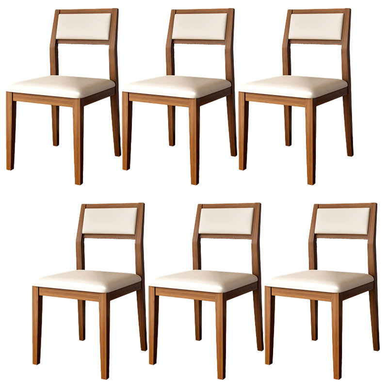 Open Back Dining Side Chair Solid Wood Dining Chair for Dining Room Walnut Upholstered Chair(s) 6 Piece Set Clearhalo 'Dining Chairs' 'Dining Tables & Seating' 'dining_chair' 'furn' 'furn_dining_chair' 'Furniture' 'Kitchen & Dining Furniture' 5394539