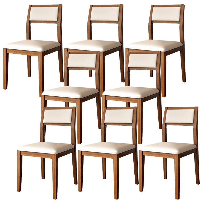 Open Back Dining Side Chair Solid Wood Dining Chair for Dining Room Walnut Upholstered Chair(s) 8 Piece Set Clearhalo 'Dining Chairs' 'Dining Tables & Seating' 'dining_chair' 'furn' 'furn_dining_chair' 'Furniture' 'Kitchen & Dining Furniture' 5394540