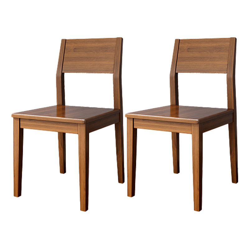 Open Back Dining Side Chair Solid Wood Dining Chair for Dining Room Walnut Non-Upholstered Chair(s) 2 Piece Set Clearhalo 'Dining Chairs' 'Dining Tables & Seating' 'dining_chair' 'furn' 'furn_dining_chair' 'Furniture' 'Kitchen & Dining Furniture' 5394541