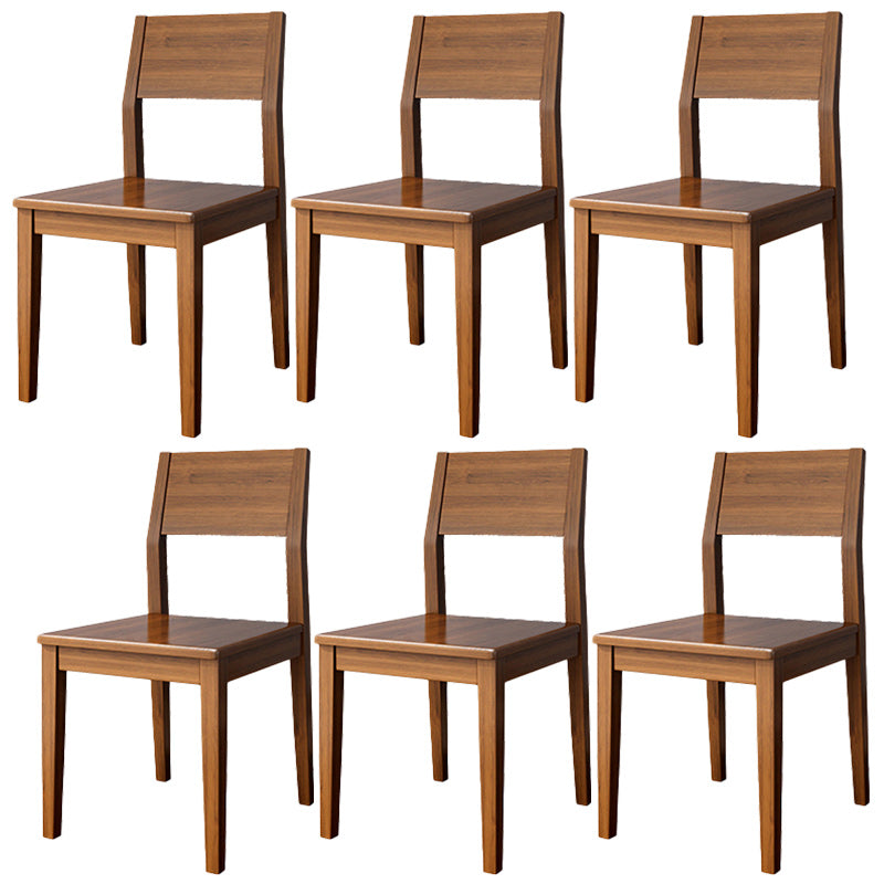Open Back Dining Side Chair Solid Wood Dining Chair for Dining Room Walnut Non-Upholstered Chair(s) 6 Piece Set Clearhalo 'Dining Chairs' 'Dining Tables & Seating' 'dining_chair' 'furn' 'furn_dining_chair' 'Furniture' 'Kitchen & Dining Furniture' 5394543