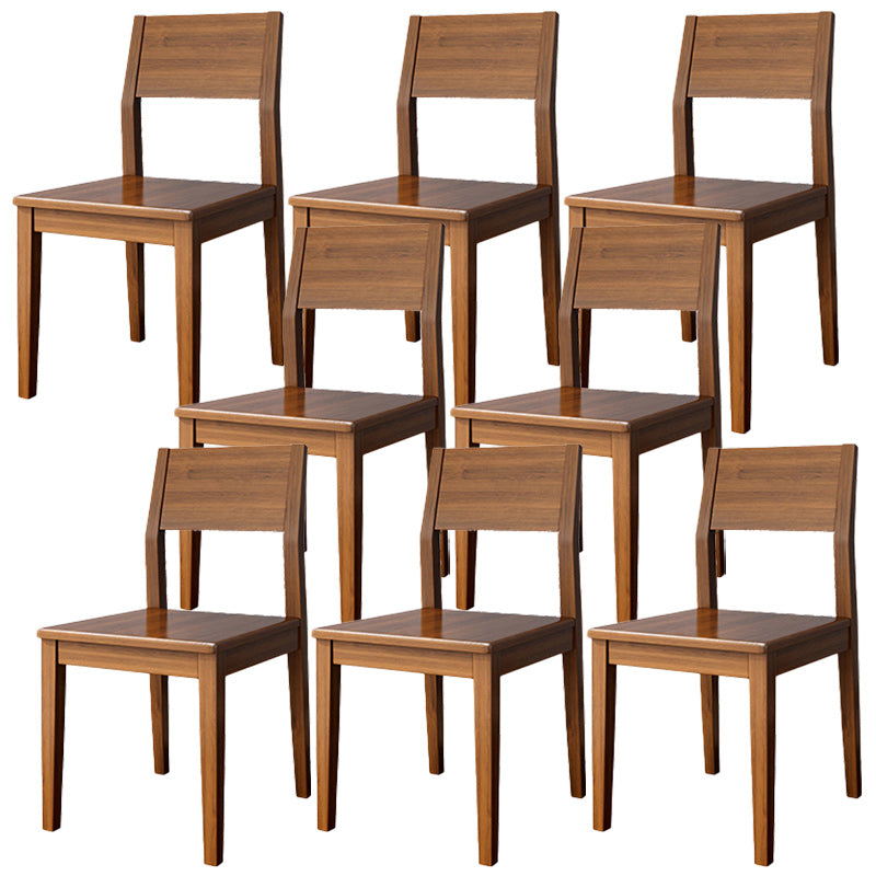 Open Back Dining Side Chair Solid Wood Dining Chair for Dining Room Walnut Non-Upholstered Chair(s) 8 Piece Set Clearhalo 'Dining Chairs' 'Dining Tables & Seating' 'dining_chair' 'furn' 'furn_dining_chair' 'Furniture' 'Kitchen & Dining Furniture' 5394544