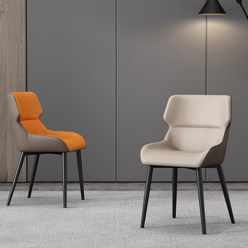 Modern Wingback Side Chair Faux Leather Upholstered Side Chair Clearhalo 'Dining Chairs' 'Dining Tables & Seating' 'dining_chair' 'furn' 'furn_dining_chair' 'Furniture' 'Kitchen & Dining Furniture' 5394547