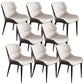 Modern Wingback Side Chair Faux Leather Upholstered Side Chair Gray-White 8 Piece Set Clearhalo 'Dining Chairs' 'Dining Tables & Seating' 'dining_chair' 'furn' 'furn_dining_chair' 'Furniture' 'Kitchen & Dining Furniture' 5394573