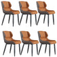 Modern Wingback Side Chair Faux Leather Upholstered Side Chair Orange 6 Piece Set Clearhalo 'Dining Chairs' 'Dining Tables & Seating' 'dining_chair' 'furn' 'furn_dining_chair' 'Furniture' 'Kitchen & Dining Furniture' 5394576