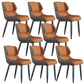 Modern Wingback Side Chair Faux Leather Upholstered Side Chair Orange 8 Piece Set Clearhalo 'Dining Chairs' 'Dining Tables & Seating' 'dining_chair' 'furn' 'furn_dining_chair' 'Furniture' 'Kitchen & Dining Furniture' 5394577
