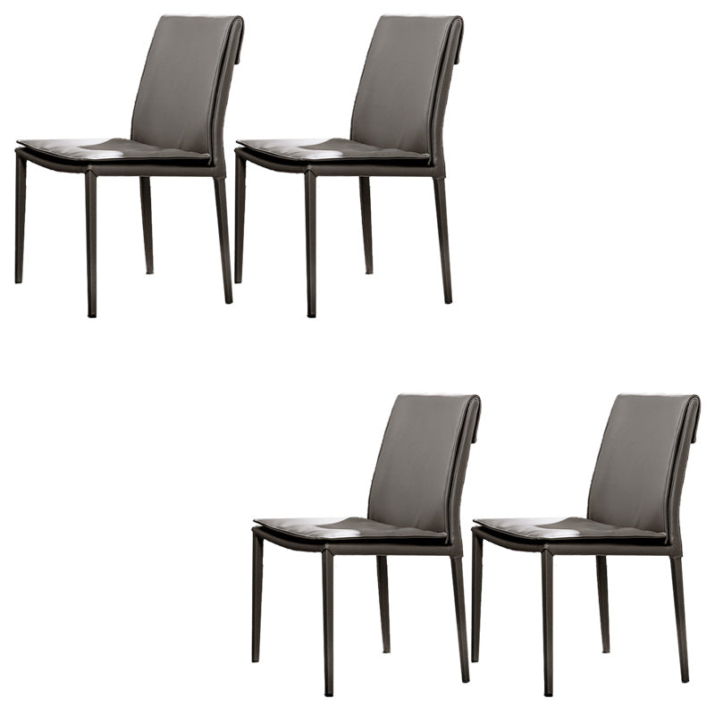 Leather Dining Side Chair Upholstered Side Chair for Kitchen Grey 4 Piece Set Clearhalo 'Dining Chairs' 'Dining Tables & Seating' 'dining_chair' 'furn' 'furn_dining_chair' 'Furniture' 'Kitchen & Dining Furniture' 5394633