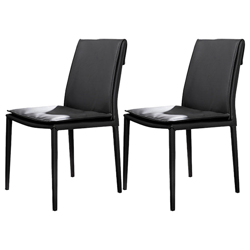 Leather Dining Side Chair Upholstered Side Chair for Kitchen Black 2 Piece Set Clearhalo 'Dining Chairs' 'Dining Tables & Seating' 'dining_chair' 'furn' 'furn_dining_chair' 'Furniture' 'Kitchen & Dining Furniture' 5394639