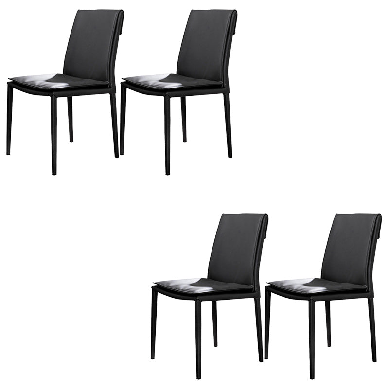 Leather Dining Side Chair Upholstered Side Chair for Kitchen Black 4 Piece Set Clearhalo 'Dining Chairs' 'Dining Tables & Seating' 'dining_chair' 'furn' 'furn_dining_chair' 'Furniture' 'Kitchen & Dining Furniture' 5394640
