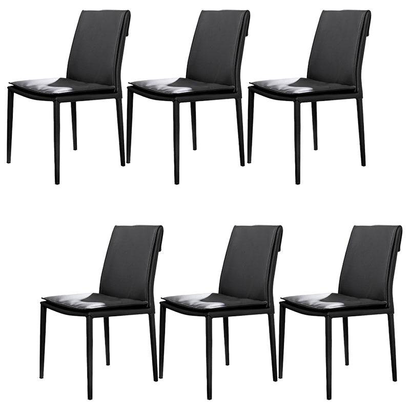 Leather Dining Side Chair Upholstered Side Chair for Kitchen Black 6 Piece Set Clearhalo 'Dining Chairs' 'Dining Tables & Seating' 'dining_chair' 'furn' 'furn_dining_chair' 'Furniture' 'Kitchen & Dining Furniture' 5394643